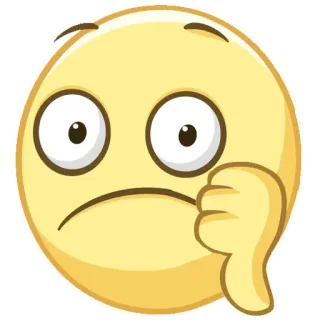 ☹️ d06de0bb emoji, thumbs down, dislike, sad, yellow telegram sticker