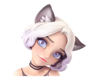 🙏 d1a1f7fa anime meisje, kattenoren, schattig, vrouwelijk, sticker telegram sticker