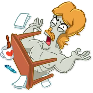 🤬 50888b24 frustração, raiva, escritório, desenho animado, emoção telegram sticker