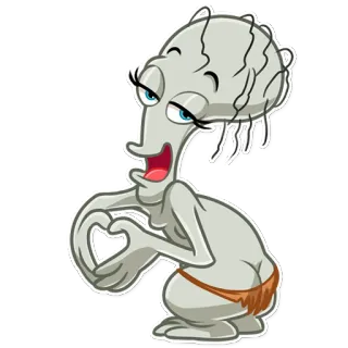 😍 797f02e2 Roger American Dad! desenho animado, alienígena, American Dad!, personagem, adesivo, engraçado, roger telegram sticker