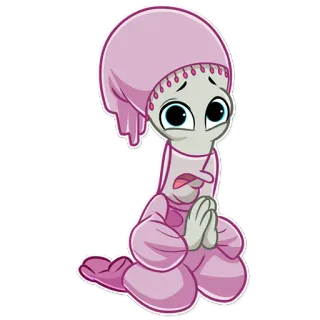 🥺 9c7ac37d desenho animado, personagem, alienígena, rezando telegram sticker