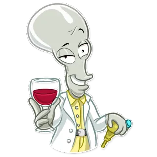 🥴 aa241fe6 Roger American Dad! desenho animado, alienígena, roger, vinho, american dad telegram sticker