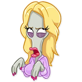 😾 c44c4e37 Roger Smith American Dad! American Dad, Roger, Alien, Desenho animado, Peruca loira, Animado telegram sticker
