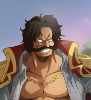 😼 114025b7 Gol D. Roger One Piece Anime, Manga, Hải tặc, One Piece, Gol D. Roger, Lưu manh, Phim hoạt hình, Nhân vật telegram sticker