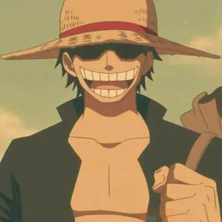 😁 20d3fe31 Monkey D. Luffy One Piece Anime, One Piece, Luffy, Phim hoạt hình, Mũ rơm, Kính râm telegram sticker