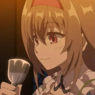 🍷 56e4b5cd Anime, ragazza, carina, sorridente, bevanda, personaggio telegram sticker