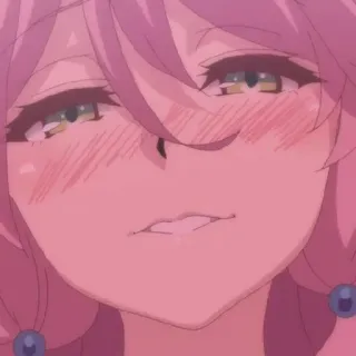 😏 d494a0e1 Anime, Rossore, Capelli rosa, Femmina telegram sticker