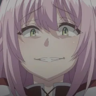 😈 fbdc5a91 anime, sorridente, ragazza, capelli rosa telegram sticker