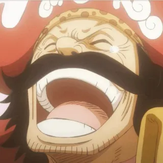 👑 730b28c1 Gol D. Roger One Piece Anime, One Piece, Gol D. Roger, Re dei pirati, Sorriso, Baffi telegram sticker