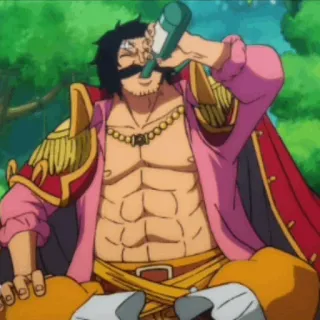 👑 b1e6b18a Gol D. Roger One Piece Anime, Pirata, Capitano, Leader, Bere, Baffi, Gold Roger telegram sticker