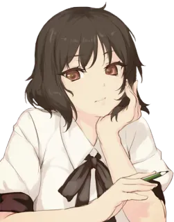 😞 a6f8ca83 애니메이션 여자, 캐릭터, 일러스트, 연필, 귀여운, 여성 telegram sticker