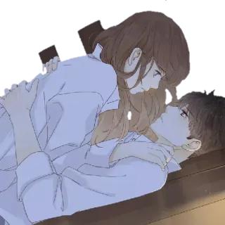 🤗 10906f19 coppia, amore, romantico, anime, cartoni animati, relazione whatsapp sticker