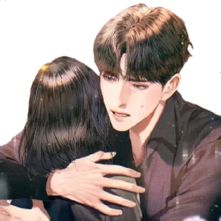 🤗 2bf7c0e2 coppia, abbraccio, affetto, amore, cartone animato, emozioni whatsapp sticker