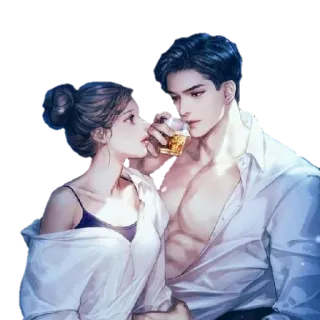 🥵 2c9f24a8 coppia, amore, romantico, arte, bevanda, affetto whatsapp sticker