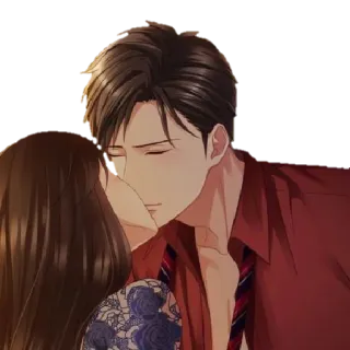 😘 3d0f06b8 romanzo, bacio, coppia, amore, affetto whatsapp sticker