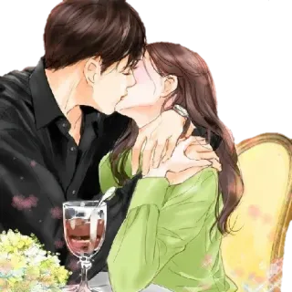 😘 50a99a1a bacio, coppia, romanticismo, amore, appuntamenti, affetto whatsapp sticker