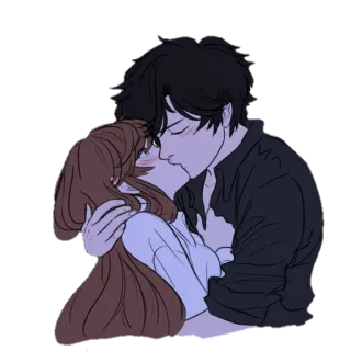 😘 527200f3 bacio, coppia, romanticismo, amore, cartoni animati, affetto whatsapp sticker