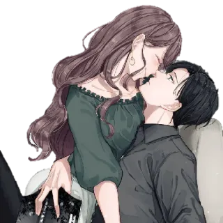 😘 7661330a baciare, romantico, coppia, affetto, amore whatsapp sticker