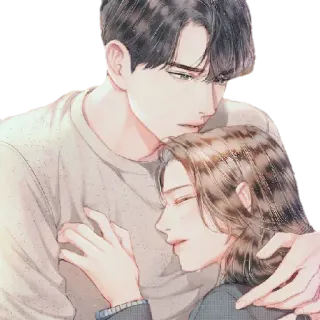 🤗 7ece7094 romantico, coppia, amore, affetto, cartoni animati, uomo, donna whatsapp sticker