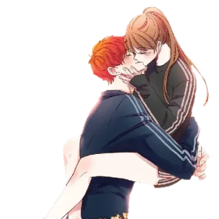 😘 844cbdcc bacio, anime, coppia, romance, amore whatsapp sticker