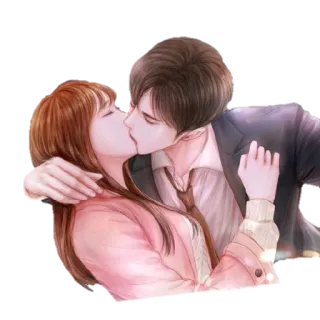 😘 b1a77ea6 bacio, romantico, coppia, amore, relazione whatsapp sticker