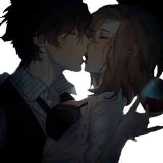 😘 cdfac53a bacio, coppia, amore, anime, arte, amore whatsapp sticker