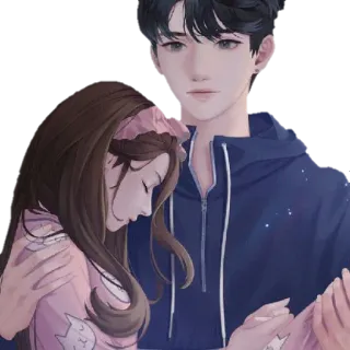 🤗 d8178a7c coppia, amore, emozioni, relazione, cartone animato, adesivo whatsapp sticker