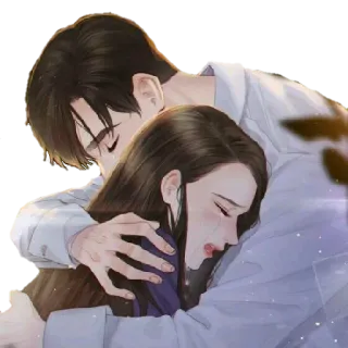 🤗 eee8604a coppia, abbraccio, triste, amore, emozionale, romantico, piangere whatsapp sticker