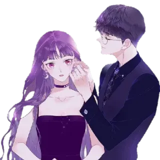 😳 fc99a265 coppia, romantico, anime, cartoni animati, amore, relazione whatsapp sticker