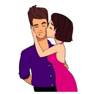 😘 4dc53ccc baiser, romance, amour, couple, femme, homme telegram sticker