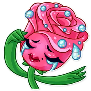 😢 9e50622a 玫瑰, 花, 哭, 伤心, 眼泪, 植物 telegram sticker