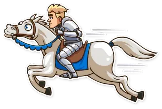 🏃 0221a4a4 ksatria, kuda, menunggang, kartun, baju zirah, abad pertengahan, kuda perang, ilustrasi telegram sticker