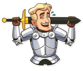 😂 15708bac baju zirah, pedang, ksatria, kartun, karakter telegram sticker