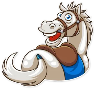 🥴 5c3ecb1e kuda, kartun, binatang, kuda, pelana, stiker telegram sticker