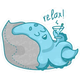 🍸 26aad6b8 relax! タコ, リラックス, チル, 漫画, 可愛い, 飲み物, マティーニ, 動物 telegram sticker