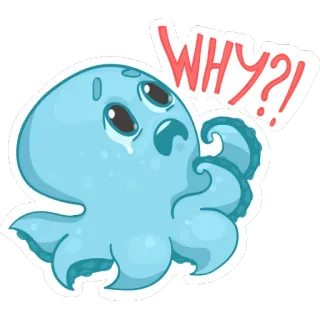 😭 45ba7cbc WHY?! タコ, 漫画, 質問, なぜ, 悲しい, かわいい telegram sticker
