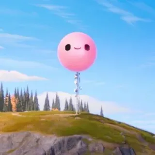🩲 a90ae914 luftballon, rosa, süß, himmel, draußen telegram sticker