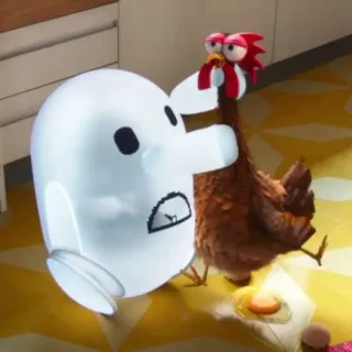 🩲 f2c7059e Cartoon, Roboter, Huhn, Ei telegram sticker