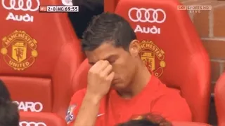 😑 79d00959 MU 2-0 MC 69:55 Fußball, Football, Sport, Cristiano Ronaldo, Manchester United, traurig telegram sticker