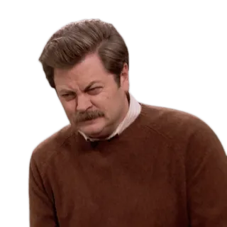 😒 27a614ed Ron Swanson Parks and Recreation Ron Swanson, Parks and Recreation, Nick Offerman, NBC, TV Show, Comedy whatsapp sticker