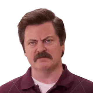 😕 4269f88d Ron Swanson Parks and Recreation Ron Swanson, Parks and Recreation, NBC, Nick Offerman, Meme, TV Show, Comedy whatsapp sticker