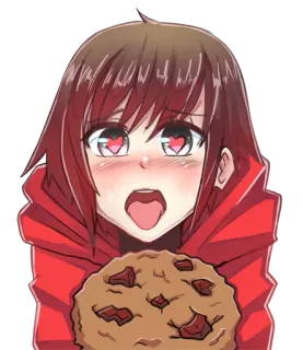 😍 cd27208d Ruby Rose RWBY Anime, Cartoon, Keks, RWBY, Ruby Rose, Herzaugen telegram sticker