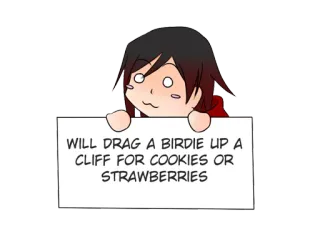 💵 eacc25d6 WILL DRAG A BIRDIE UP A CLIFF FOR COOKIES OR STRAWBERRIES Anime, Essen, Cartoons, Süß, Lustig telegram sticker