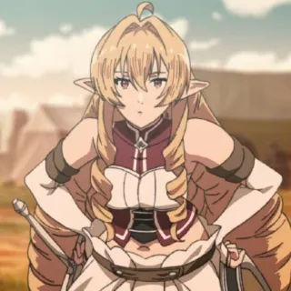 🤨 03a9c96a anime, character, elf, sword, fantasy telegram sticker