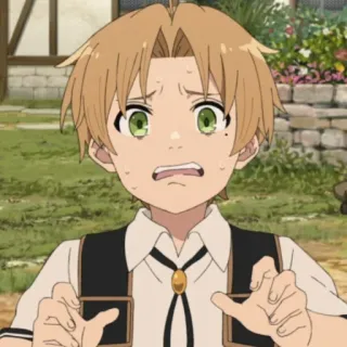 😧 5950b197 anime, character, boy, scared, worried telegram sticker