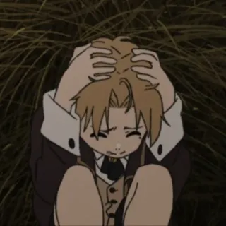 🤕 c9ebb591 anime, sad, boy, character, emotional telegram sticker