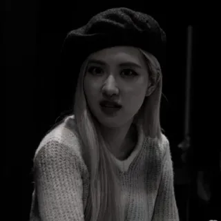 🍷 490c6615 Rosé rosé, blackpink, kpop, zangeres, beroemdheid, vrouw, portret, baret whatsapp sticker