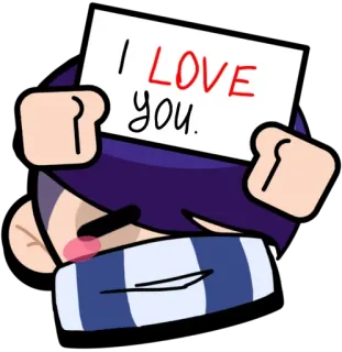 💕 7ecb126b I LOVE you. amour, affection, dessin animé whatsapp sticker