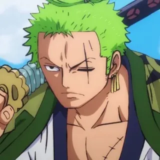☘ 2025a6a7 Roronoa Zoro One Piece anime, manga, pirate, swordsman, character, one piece, roronoa zoro, zoro telegram sticker
