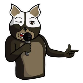 😉 0884264e Cartoon, Tier, Hund, Mikrofon, Sänger, Lustig telegram sticker